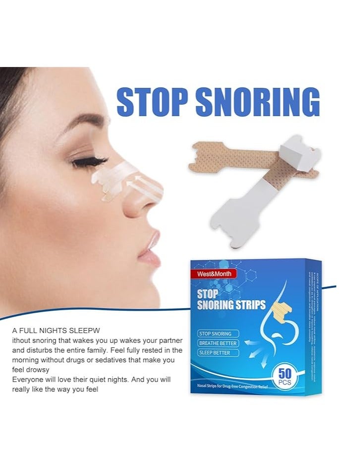 general Snoring Strips, Anti-Snoring Patches, 50 Breathing Napping Strips, Relieves Nasal Congestion, Improves Airflow, Comfortably Fits Snoring Patches, Super Powerful Anti-Snoring Solution - Image 2
