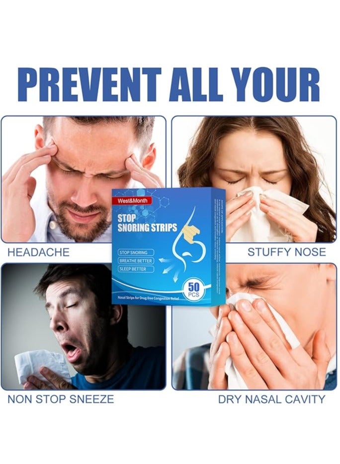 general Snoring Strips, Anti-Snoring Patches, 50 Breathing Napping Strips, Relieves Nasal Congestion, Improves Airflow, Comfortably Fits Snoring Patches, Super Powerful Anti-Snoring Solution - Image 5
