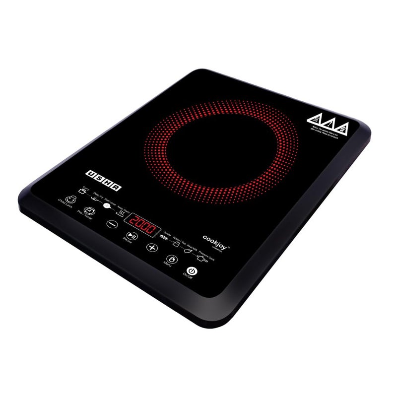 Usha Cookjoy (Cj2000Wtc) 2000 Watt Induction Cooktop with Touch Control (Black), Sealed, 1 Burner - Image 2