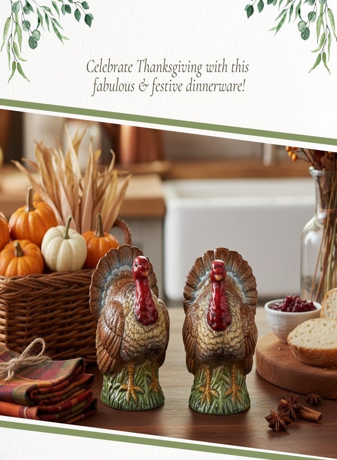 Spode 3.5" Turkey-Shaped Salt and Pepper Shakers - Dolomite Ceramic Farmhouse Décor for Formal Dining, Decorative Salt & Pepper Set with Easy Refill Bottom Stoppers, Ideal for Thanksgiving Table - Image 5