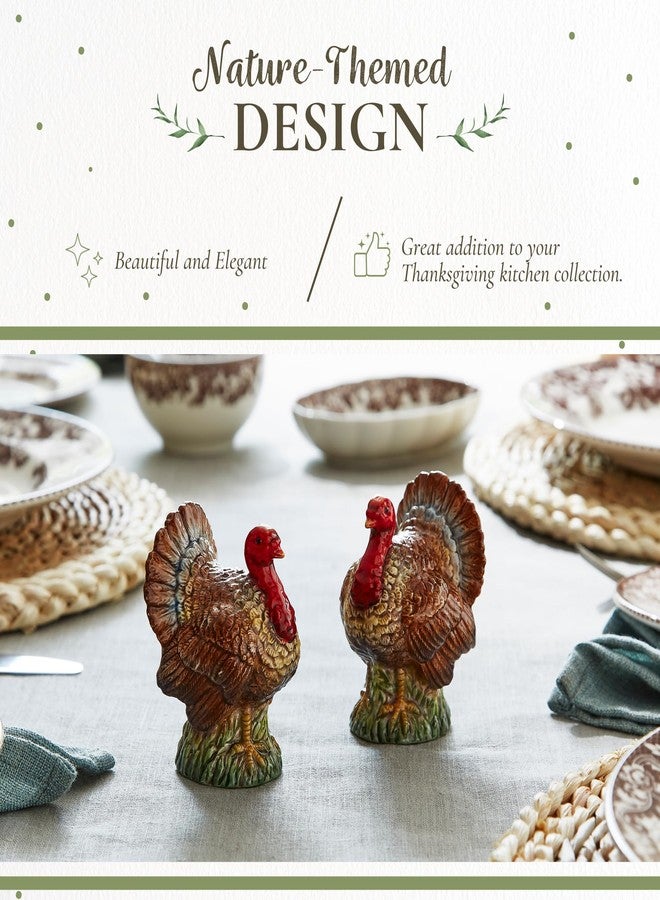 Spode 3.5" Turkey-Shaped Salt and Pepper Shakers - Dolomite Ceramic Farmhouse Décor for Formal Dining, Decorative Salt & Pepper Set with Easy Refill Bottom Stoppers, Ideal for Thanksgiving Table - Image 3