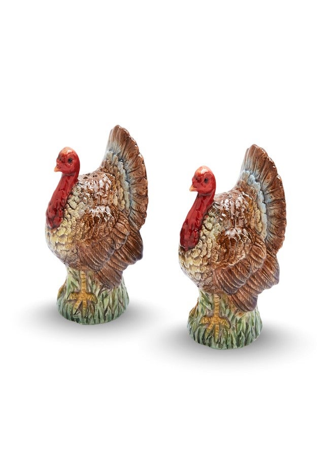 Spode 3.5" Turkey-Shaped Salt and Pepper Shakers - Dolomite Ceramic Farmhouse Décor for Formal Dining, Decorative Salt & Pepper Set with Easy Refill Bottom Stoppers, Ideal for Thanksgiving Table - Image 1