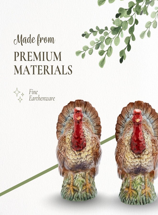 Spode 3.5" Turkey-Shaped Salt and Pepper Shakers - Dolomite Ceramic Farmhouse Décor for Formal Dining, Decorative Salt & Pepper Set with Easy Refill Bottom Stoppers, Ideal for Thanksgiving Table - Image 4