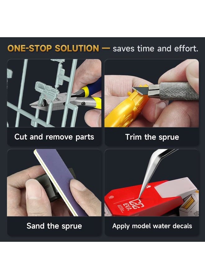 Stedi Model Tools Kit for Beginners 14 PCS, Modeler Professional Basic Tool Craft Set Hobby Making Tools for Gundam, Miniature Military Model, 3D Resin Parts - Image 3