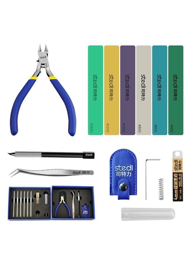 Stedi Model Tools Kit for Beginners 14 PCS, Modeler Professional Basic Tool Craft Set Hobby Making Tools for Gundam, Miniature Military Model, 3D Resin Parts - Image 1