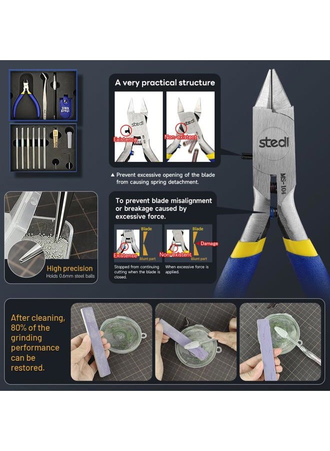 Stedi Model Tools Kit for Beginners 14 PCS, Modeler Professional Basic Tool Craft Set Hobby Making Tools for Gundam, Miniature Military Model, 3D Resin Parts - Image 2