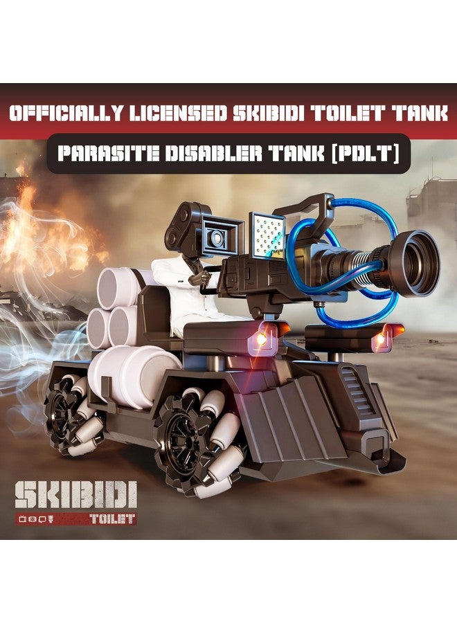 Force1 Force1 Officially Licensed Skibidi Toilet Toy Cameraman Figure PDLT Tank RC Truck - Parasite Disabler Remote Control Car, Rechargeable RC Cars with Camera, LED, WiFi 1080p FPV Video Recording  - Image 2