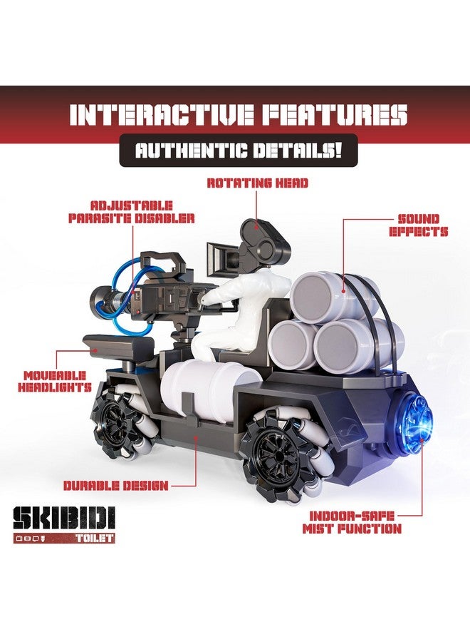 Force1 Force1 Officially Licensed Skibidi Toilet Toy Cameraman Figure PDLT Tank RC Truck - Parasite Disabler Remote Control Car, Rechargeable RC Cars with Camera, LED, WiFi 1080p FPV Video Recording  - Image 5