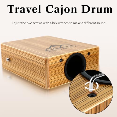 EastRock Portable Cajones Beat Box Hand Drum Cajon, Stringed Persussion Instrument Kit with a Carrying Bag, with Guitar Strings - Image 2