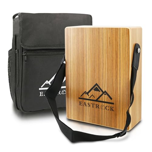 EastRock Portable Cajones Beat Box Hand Drum Cajon, Stringed Persussion Instrument Kit with a Carrying Bag, with Guitar Strings - Image 1