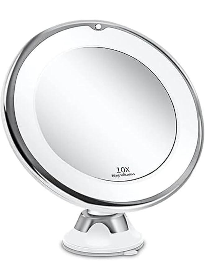 erorex Upgraded 10X Magnifying Lighted Makeup Mirror With Touch Control Powerful Locking Suction Cup And 360 Degree Rotating Arm Magnifying Mirror With Lights For Home Bathroom Vanity And Travel - Image 1