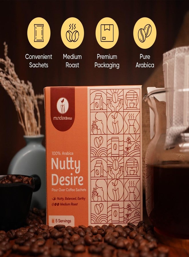 mindaxBrew قهوة مينداكس برو - نوتي ديزاير (5 أكياس) - عبوة من 4 أكياس | أكياس قهوة للتقطير | مصنوعة من حبوب قهوة أرابيكا نقية 100% | مزيج غني من نكهات المكسرات والترابية | قهوة محمصة طازجة | مسحوق قهوة - Image 4