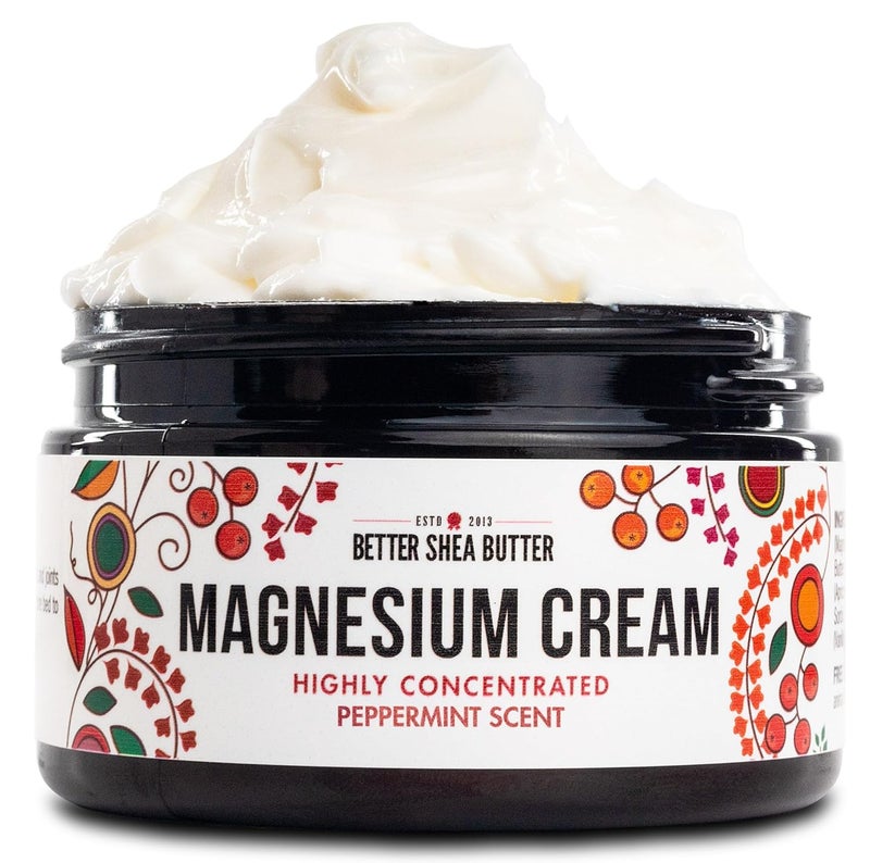 Better Shea Butter Magnesium Good Night Cream | Relieves Muscle Tension and Leg Cramps | Night Lotion Safe for Pregnancy, Kids and Babies | Organic and Natural Ingredients| Vegan, US made | (Peppermint)