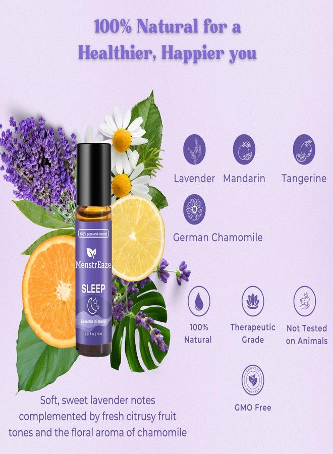 MenstrEaze Natural Sleep Essential Oil Roll On, 100% Natural Deep Relaxation Blend with Lavender, Chamomile, Sweet Orange Aromatherapy Oils, 10ml - Image 3