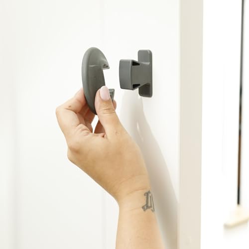 Qdos Safety Finger Slam Pinch Guard | Gray | Guaranteed NOT to compress or fall off like other products - Protect Fingers from Slamming Doors - Bite Proof & Choke Safe - Food Grade Material | 2 pack - Image 4