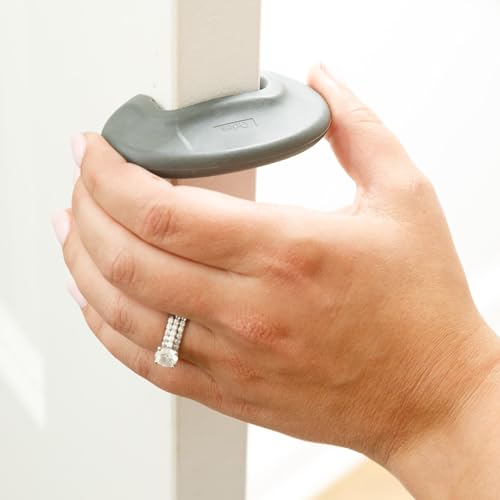 Qdos Safety Finger Slam Pinch Guard | Gray | Guaranteed NOT to compress or fall off like other products - Protect Fingers from Slamming Doors - Bite Proof & Choke Safe - Food Grade Material | 2 pack - Image 3