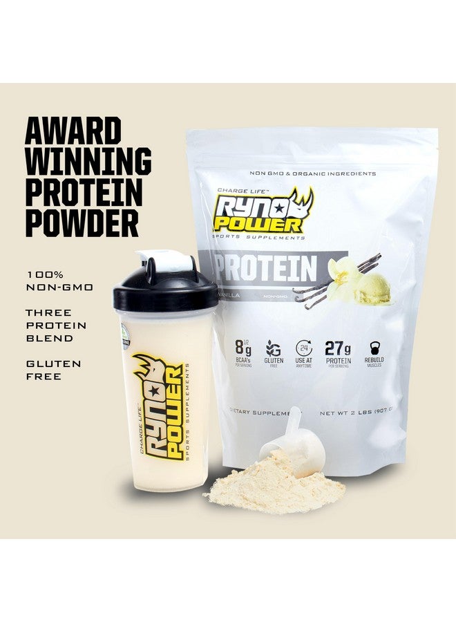 Ryno Power All Natural Whey Protein 2lb (20 Servings) 'Vanilla' - 100% Whey Protein Blend & No Fillers - Non GMO - Image 2