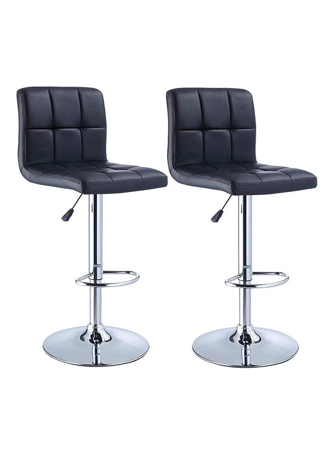 KARNAK Barstool Chair PU Leather And Stainless Steel Base Adjustable Bar Stool Height 360° Swivel  - Image 2