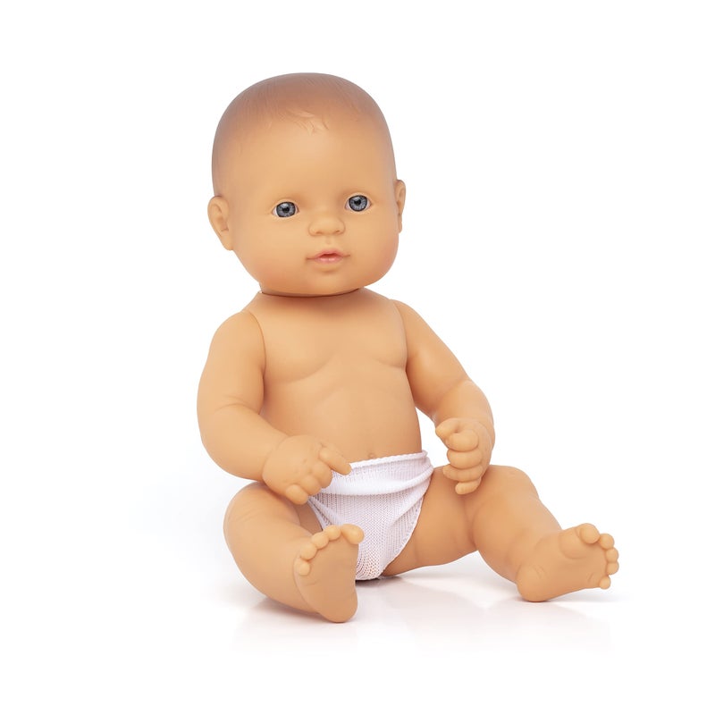 Miniland Doll 12 5/8'' Caucasian Boy (Polybag) - Realistic Baby Doll with Anatomically Correct Features for Inclusive Play. Reborn Baby Doll Scented with Vainilla. - Image 5
