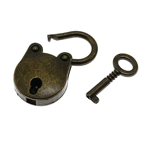 LDCREEE Antique Embossing Decorative Brass Hasp Clasp Latch Lock with Screws for Jewelry Box Ordinary Box Wooden Case Furniture Decoration (Bronze) - Image 5