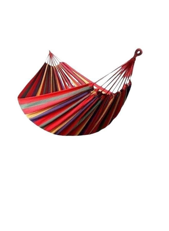 Generic Cotton Hammock Portable Camping Hammocks for Hanging Sturdy Garden Comfortable Fabric Hammock with Tree with Travel Bag for Camping Outdoor/Indoor Patio Backyard-200*150cm  - Image 2