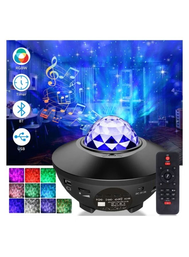 Bluetooth Star Projector Table Lamp with Remote - Image 1