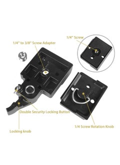KASTWAVE 323 RC2 Quick Release Plate Compatible with Manfrotto 200PL-14 QR Plates Adapter, with Rapid Connect Clamp and 1/4'' to 3/8'' Screw for DSLR Camera Tripod Ball Head  - Image 3