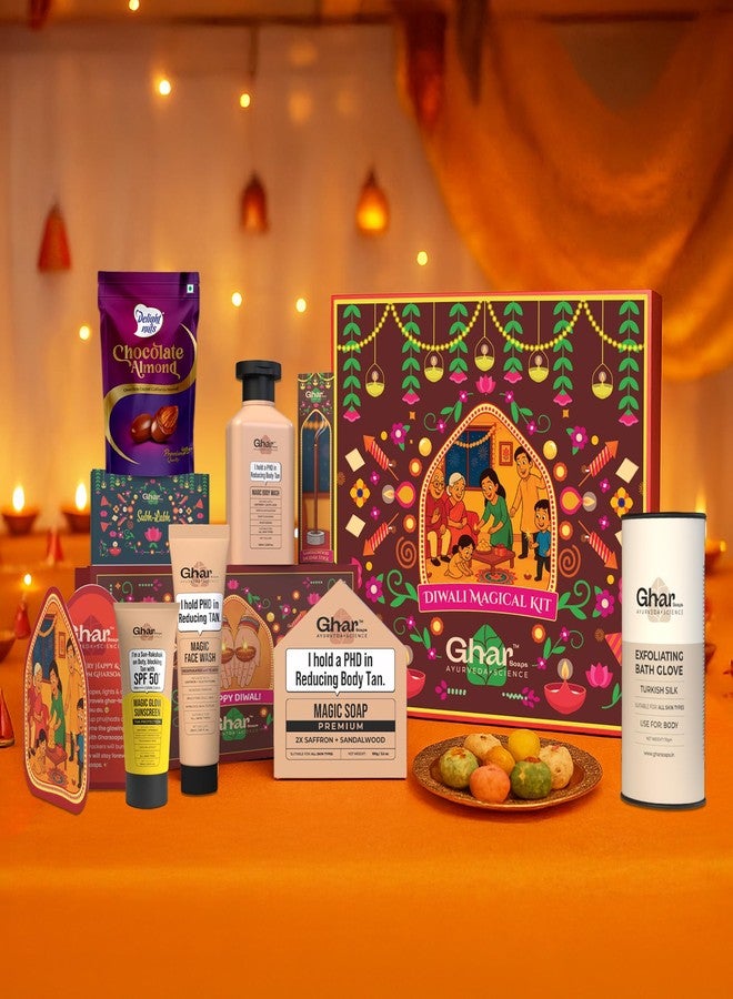Ghar Soaps Diwali Magical Kit | Festive Skincare Gift Box for Glowing Skin & Joyful Self-Care | Add Sparkle to Your Celebrations | Perfect Diwali Gift for Family, Friends, Corporate & Loved Ones - Image 1