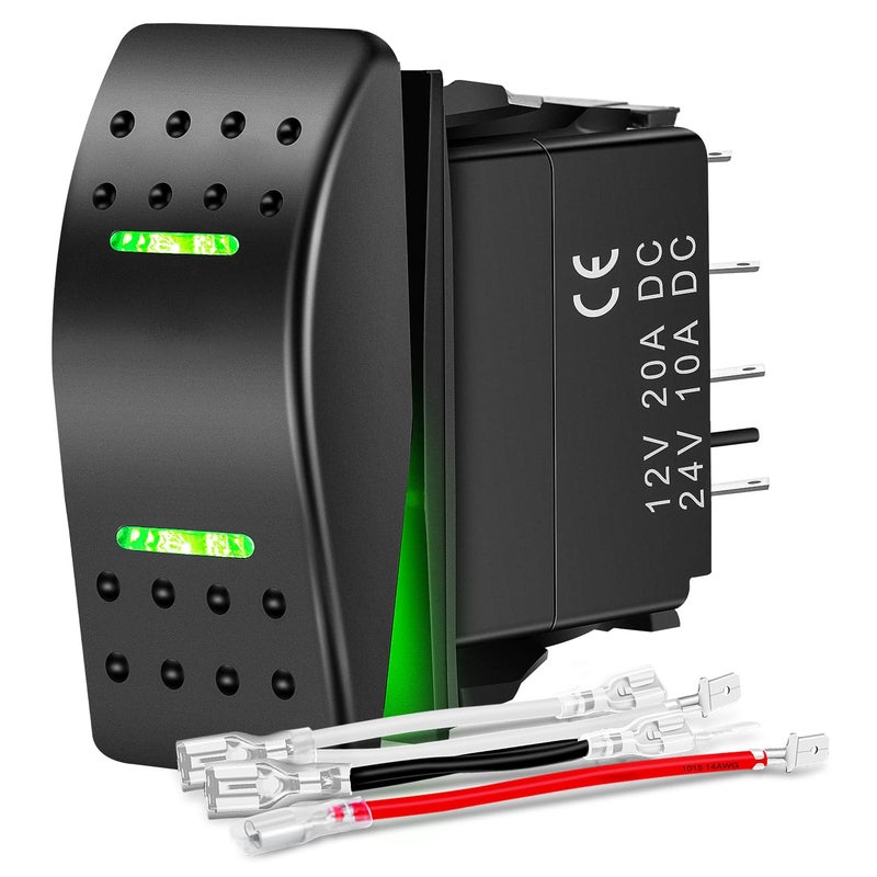 Nilight Waterproof Rocker Switch Toggle ON Off ON Switches DPDT 7Pin 12V 24V Jumper Wires Winch Pump Switch for Cars Trucks Caravans Boats RV SUV ATV UTV - Image 3