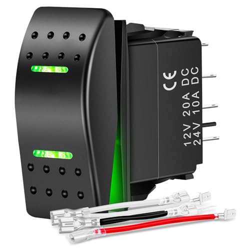 Nilight Waterproof Rocker Switch Toggle ON Off ON Switches DPDT 7Pin 12V 24V Jumper Wires Winch Pump Switch for Cars Trucks Caravans Boats RV SUV ATV UTV - Image 1