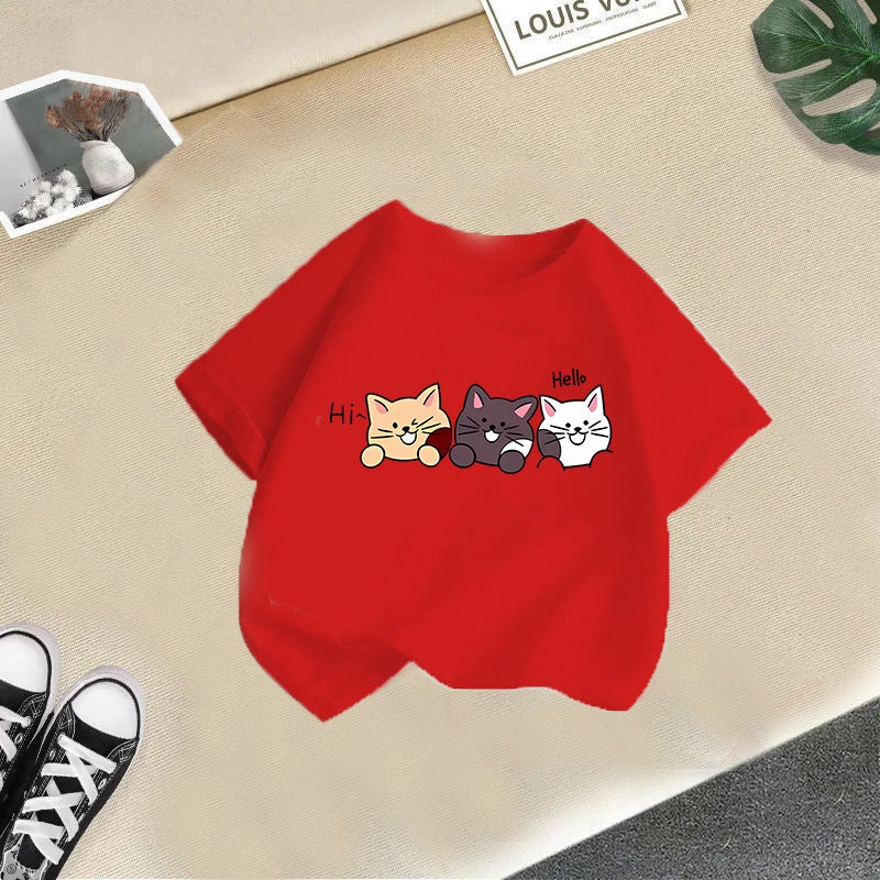 Children'S Wear Boys And Girls Short-Sleeved Children'S T-Shirt 2025 Cute Casual Half-Sleeved Top For Big Kids - Image 1