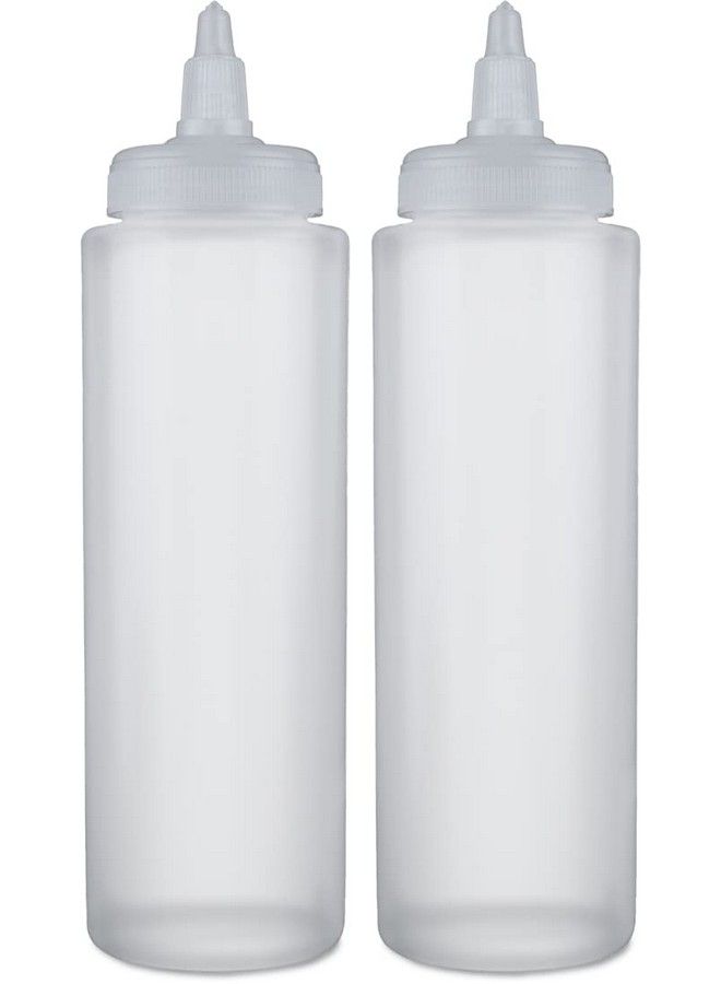 BRIGHTFROM Condiment Squeeze Bottles 8 Oz Wide Neck Empty Squirt Bottles Twist Top Cap Leak Proof For Ketchup Mustard Syrup Sauces Dressing Oil Arts & Crafts Bpa Free Plastic 2 Pack - Image 2