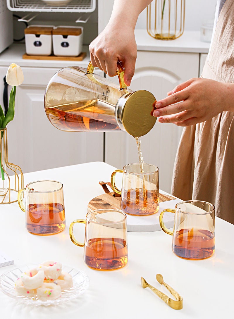 Shuer Light Luxury Glass Kettle And Cup Set Household Nordic With One Jug And Four Glasses - Image 5