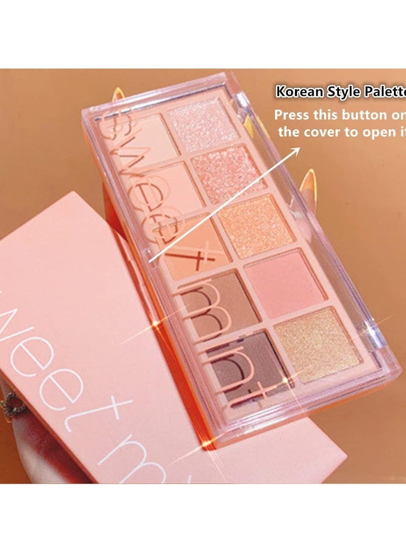 Sweet Mint لوحة ظلال عيون وردية 10 ألوان، غير لامعة ولامعة وبراقة، مقاومة للماء، تدوم طويلاً 01# - Image 2
