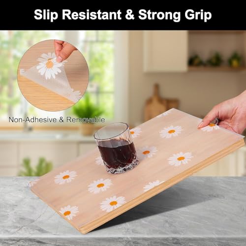 SKYTONE Kitchen Shelf Liner Anti Slip Mat EVA Food Grade Multipurpose Washable Sheet for Fridge, Shelf Liner, Table, Kitchen Drawer Mat (White Flower, 45 X 300 CM) - Image 2