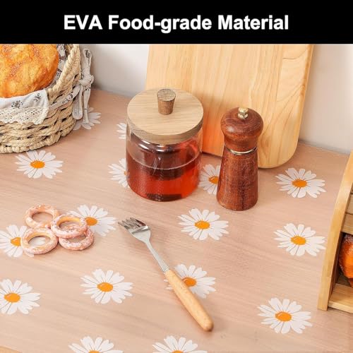 SKYTONE Kitchen Shelf Liner Anti Slip Mat EVA Food Grade Multipurpose Washable Sheet for Fridge, Shelf Liner, Table, Kitchen Drawer Mat (White Flower, 45 X 300 CM) - Image 3