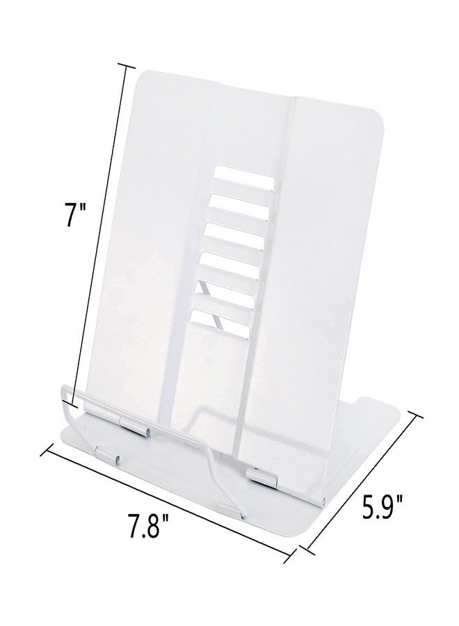 Dicunoy Set of 2 Book Stand, Adjustable Metal Book Holder, Portable Reading Rest Bookstand for Cookbook Documents Textbook Sturdy Desk, Music Tablet Recipe iPad, Magazine Menu Stands - Image 2