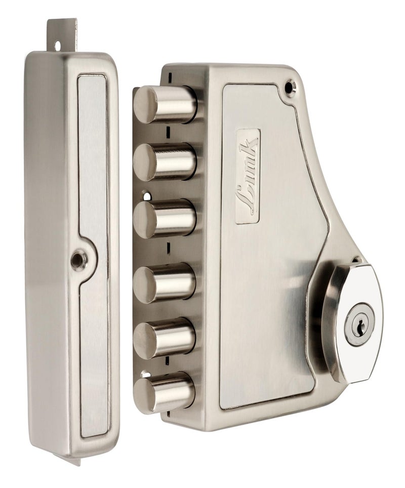 Link Voltstorm Rim Lock for Main Door| Heavy Duty Lock with Both Side Key | Dead Bolt Lock for Door Home, Office, Hotel (SS Finish) |10 Years Warranty - Image 4