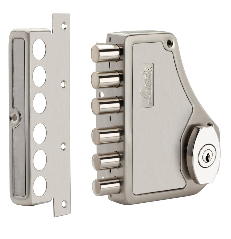 Link Voltstorm Rim Lock for Main Door| Heavy Duty Lock with Both Side Key | Dead Bolt Lock for Door Home, Office, Hotel (SS Finish) |10 Years Warranty - Image 1