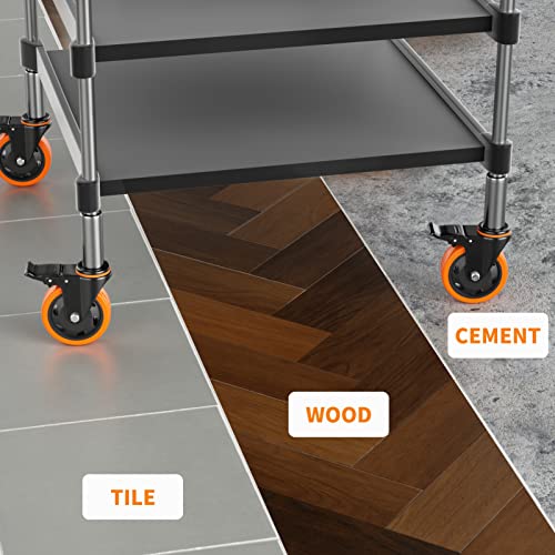 YUPEZOP Stem Caster Wheels 3 Inch Heavy Duty Threaded Stem Casters UNC 3/8"-16 x 1 Swivel Casters Set of 4 with Safety Dual Locking Wheel for Furniture and Cart - Image 5