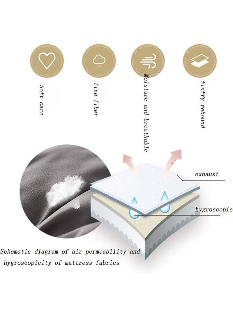 Super Soft Material Mattress Topper - 200 x 150+6 cm, 85 Gsm Microfiber 1 cm Stripe - 500Gsm Soft, Firm, Extra Thick Fibersheet With 4 Sides Elastic Bands Queen - Image 2
