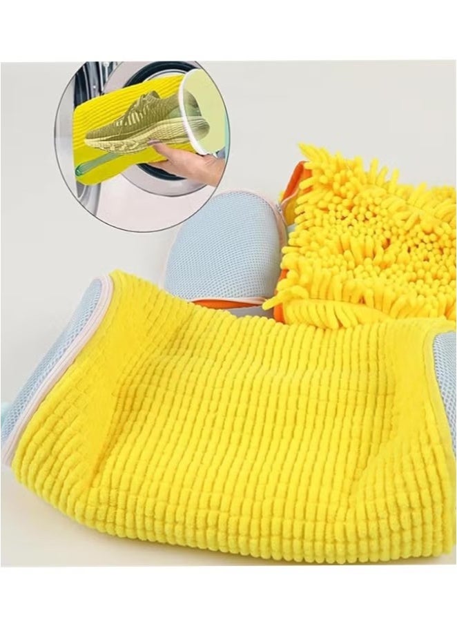 يا إلهي كيس غسيل الأحذية للغسالة ، عبوة من عبئتين محمولة لغسيل الأحذية كيس العناية بالأحذية ، كيس تنظيف عميق للأحذية ، كيس غسيل أحذية قابل لإعادة الاستخدام لجميع أنواع وأحجام الأحذية ، أصفر - Image 4