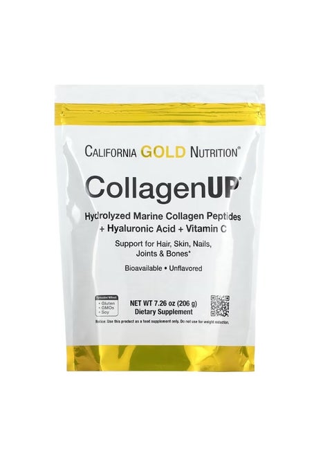 CollagenUP Hydrolyzed Marine Collagen Peptides with Hyaluronic Acid and Vitamin C Unflavored 7.26 oz 206 g