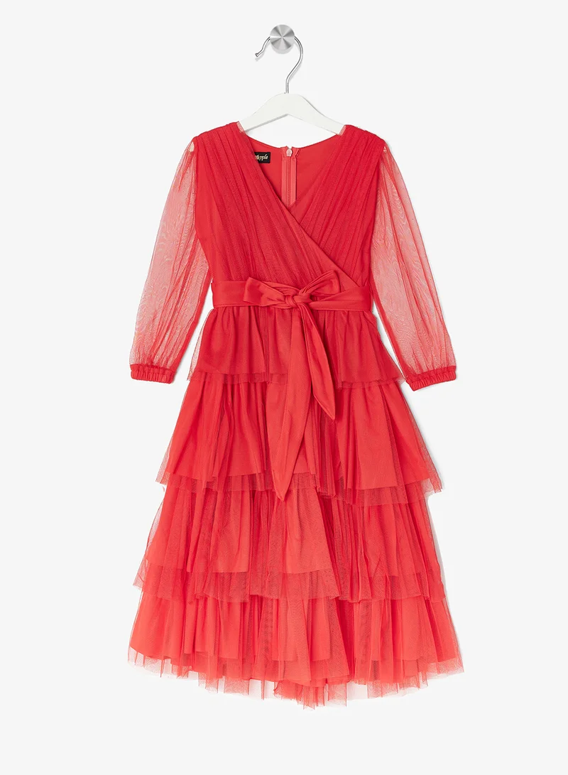 Little Golden Apple Tiered Tulle Dress