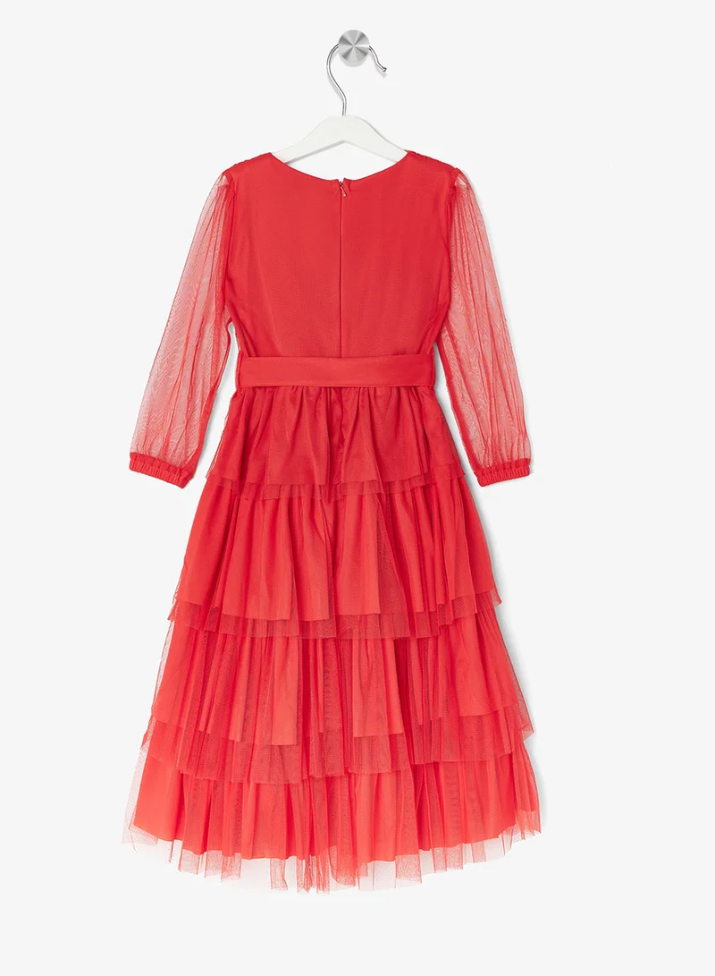 Little Golden Apple Tiered Tulle Dress