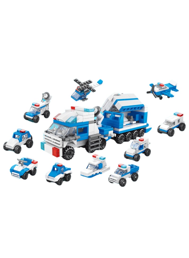 10 In 1 Assembled City Armed Police Car, Building Block Assembly Kit Game And Engineering Toy, Suitable For Children And Teenagers, Suitable For Gifts - Image 1
