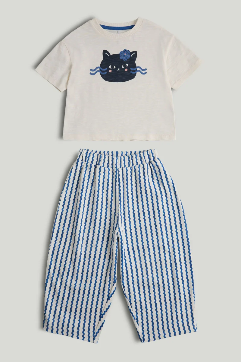 mothercare Cat T-Shirt and Trousers Outfit