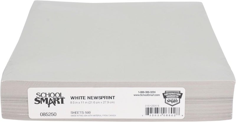 Sax School Smart - 85250 Newsprint Drawing Paper, 30 lb, 8-1/2 x 11 Inches, 500 Sheets, White - Image 3