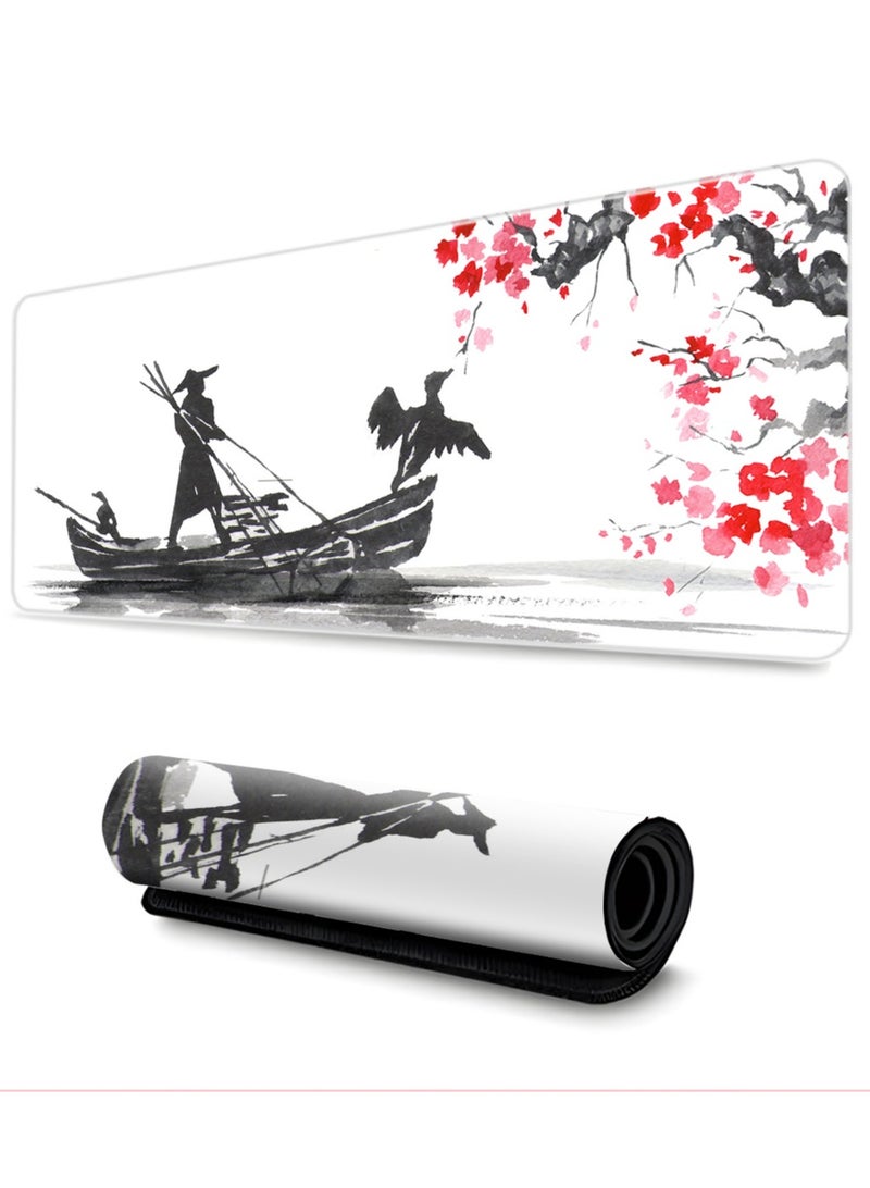 Y&D Gaming Mouse Pad Extended Large Mat Desk Pad Stitched Edges Mousepad Long Non-Slip Rubber Base Mice Pad(31.5x11.8x0.12 Inch) 