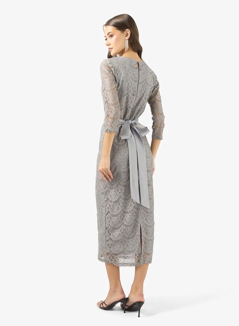 Golden Apple Lace Sheath Dress